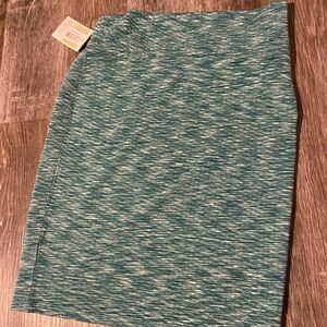 Lularoe cassie skirt xl new with tag teal green and white
